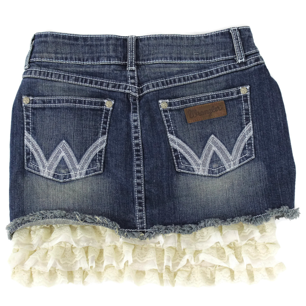 Wrangler Size 0 Jean Skirt Lace Ruffle